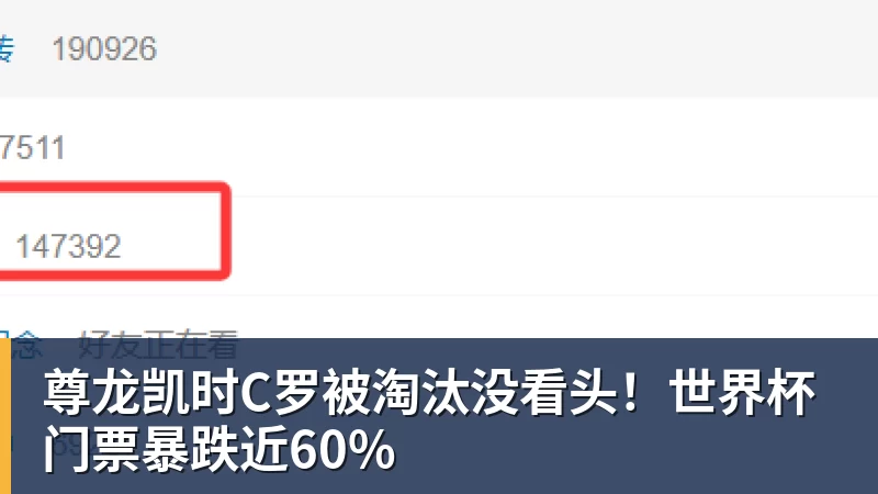 尊龙凯时C罗被淘汰没看头!世界杯门票暴跌近60% - 尊龙凯时 - 官方网站