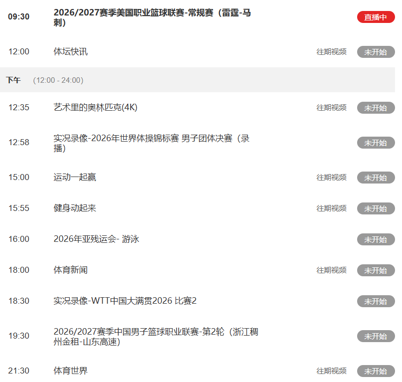尊龙凯时今日重要赛事!10月21日,CCTV5、CCTV5+节目表